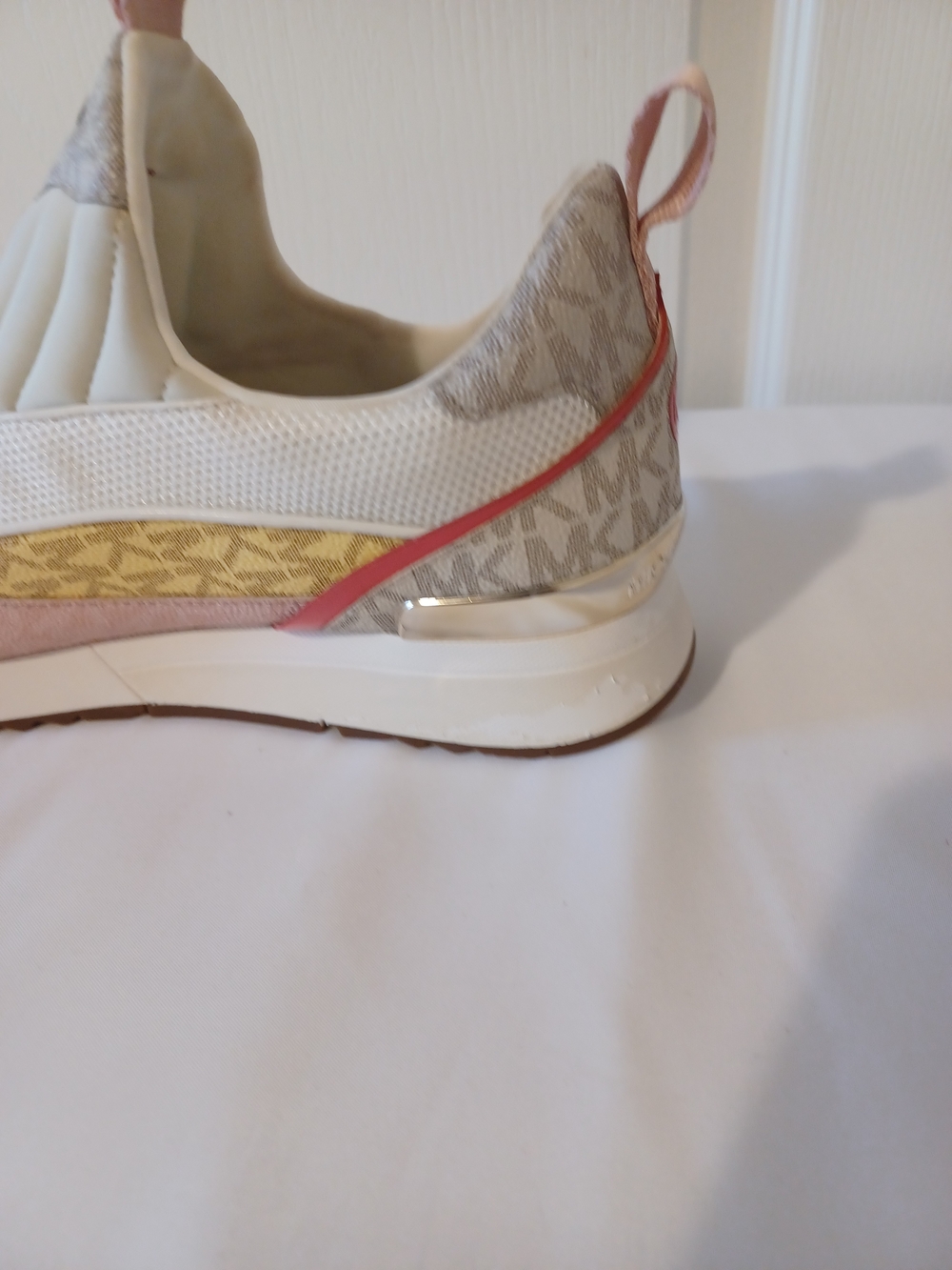 Michael Kors Cream, Yellow & Pink Logo Slip-On Sneaker - Picture 10 of 16